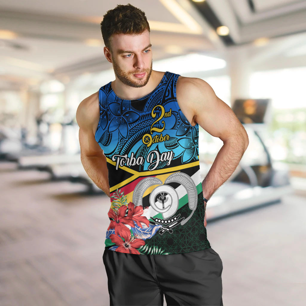 Torba Vanuatu Men Tank Top Sand Drawing With Polynesian Pattern LT9 - Polynesian Pride