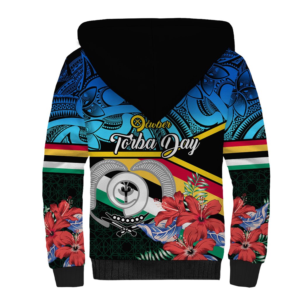 Torba Vanuatu Sherpa Hoodie Sand Drawing With Polynesian Pattern LT9 - Polynesian Pride