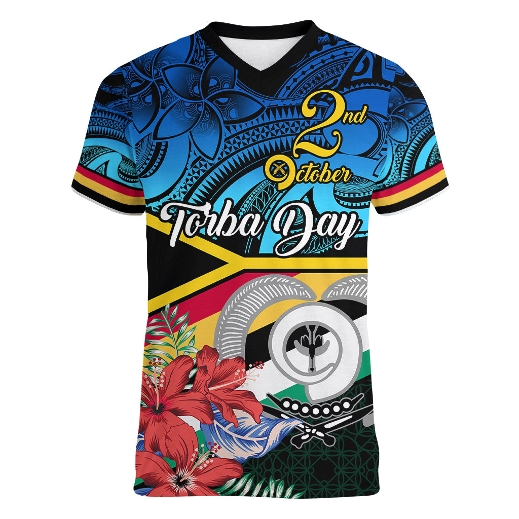 torba-vanuatu-women-v-neck-t-shirt-sand-drawing-with-polynesian-pattern