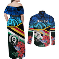 Personalised Torba Vanuatu Couples Matching Off Shoulder Maxi Dress and Long Sleeve Button Shirts Sand Drawing With Polynesian Pattern LT9 - Polynesian Pride