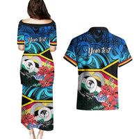 Personalised Torba Vanuatu Couples Matching Puletasi Dress and Hawaiian Shirt Sand Drawing With Polynesian Pattern LT9 - Polynesian Pride