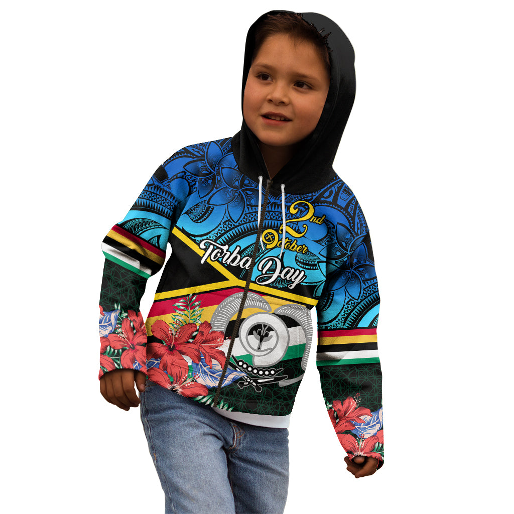 Personalised Torba Vanuatu Kid Hoodie Sand Drawing With Polynesian Pattern LT9 - Polynesian Pride