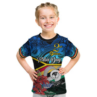 Personalised Torba Vanuatu Kid T Shirt Sand Drawing With Polynesian Pattern LT9 Black - Polynesian Pride