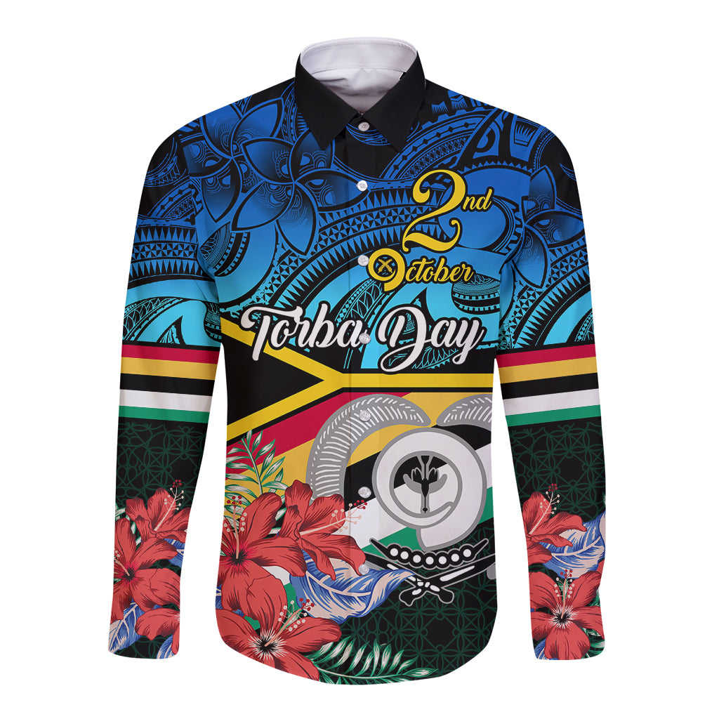 personalised-torba-vanuatu-long-sleeve-button-shirt-sand-drawing-with-polynesian-pattern