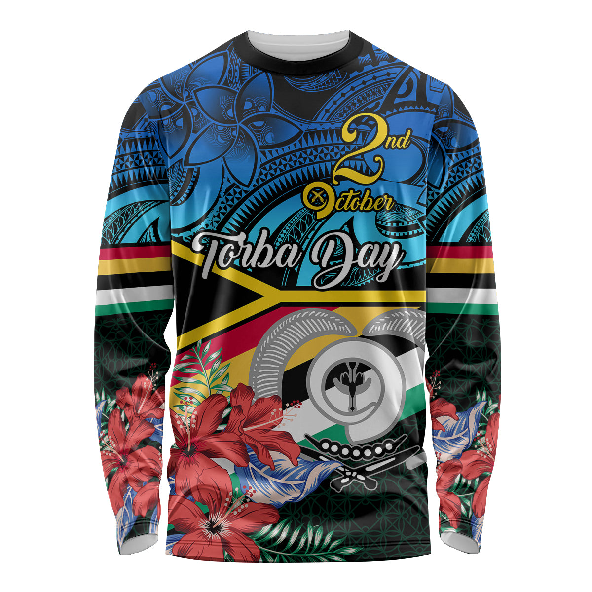 Personalised Torba Vanuatu Long Sleeve Shirt Sand Drawing With Polynesian Pattern LT9 Unisex Black - Polynesian Pride