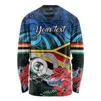 Personalised Torba Vanuatu Long Sleeve Shirt Sand Drawing With Polynesian Pattern LT9 - Polynesian Pride