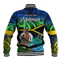Malampa Day Baseball Jacket Vanuatu Flowers with Malampa Emblem Tribal Pattern LT9 - Polynesian Pride