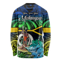 Malampa Day Long Sleeve Shirt Vanuatu Flowers with Malampa Emblem Tribal Pattern LT9 - Polynesian Pride
