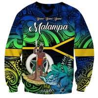 Malampa Day Sweatshirt Vanuatu Flowers with Malampa Emblem Tribal Pattern LT9 - Polynesian Pride