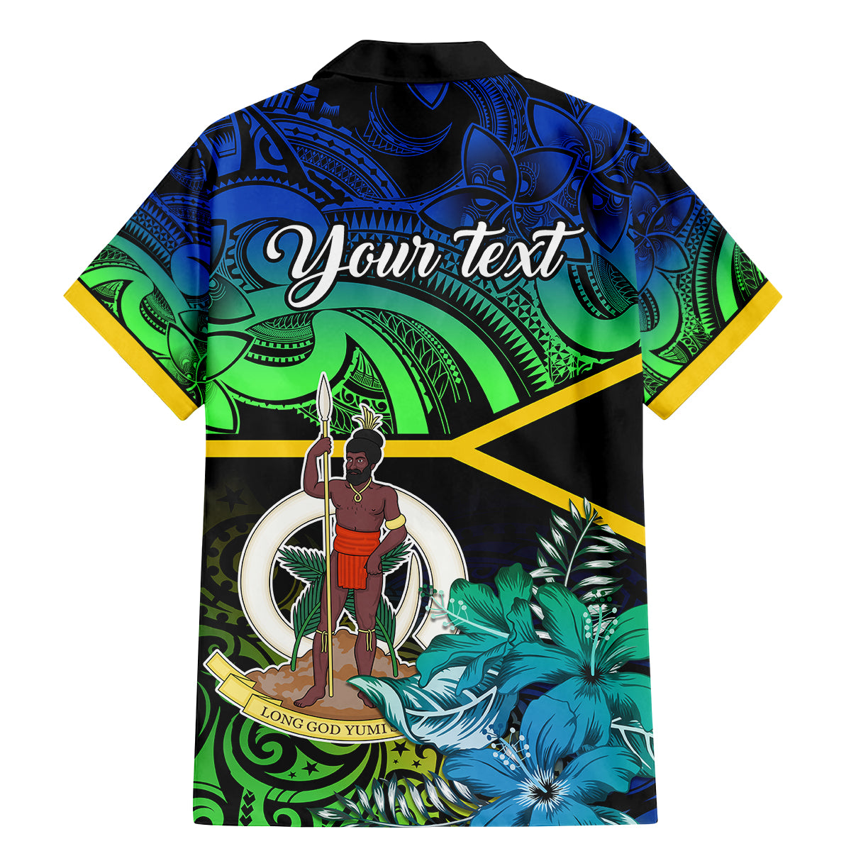 personalised-malampa-day-family-matching-mermaid-dress-and-hawaiian-shirt-vanuatu-flowers-with-malampa-emblem-tribal-pattern