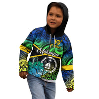 Personalised Malampa Day Kid Hoodie Vanuatu Flowers with Malampa Emblem Tribal Pattern LT9 - Polynesian Pride
