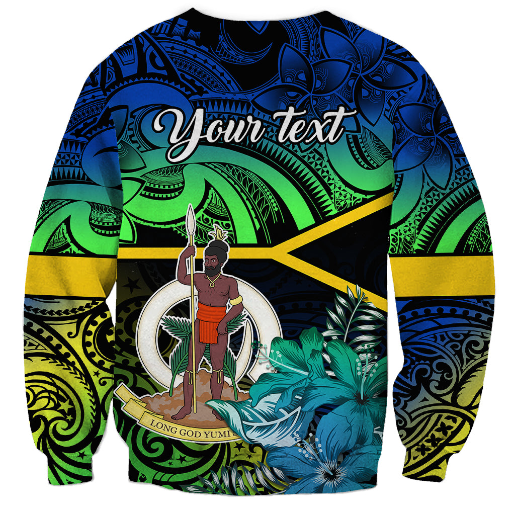 Personalised Malampa Day Sweatshirt Vanuatu Flowers with Malampa Emblem Tribal Pattern LT9 - Polynesian Pride