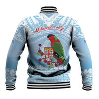 Melanesian Fiji Kula Bird Baseball Jacket with Tagimoucia Masi Tapa Pattern