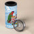 Melanesian Fiji 4 in 1 Can Cooler Tumbler Kula Bird with Tagimoucia Masi Tapa Pattern