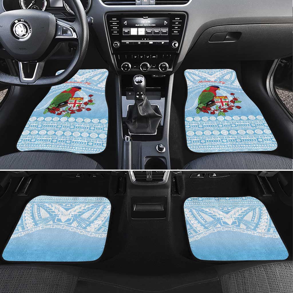 Melanesian Fiji Kula Bird Car Mats with Tagimoucia Masi Tapa Pattern