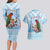 Melanesian Fiji Kula Bird Couples Matching Long Sleeve Bodycon Dress and Hawaiian Shirt with Tagimoucia Masi Tapa Pattern