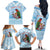 Melanesian Fiji Kula Bird Family Matching Off The Shoulder Long Sleeve Dress and Hawaiian Shirt with Tagimoucia Masi Tapa Pattern