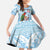 Melanesian Fiji Kula Bird Family Matching Short Sleeve Bodycon Dress and Hawaiian Shirt with Tagimoucia Masi Tapa Pattern