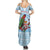 Melanesian Fiji Kula Bird Family Matching Summer Maxi Dress and Hawaiian Shirt with Tagimoucia Masi Tapa Pattern