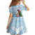 Melanesian Fiji Kula Bird Kid Short Sleeve Dress with Tagimoucia Masi Tapa Pattern