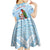 Melanesian Fiji Kula Bird Kid Short Sleeve Dress with Tagimoucia Masi Tapa Pattern