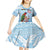 Melanesian Fiji Kula Bird Kid Short Sleeve Dress with Tagimoucia Masi Tapa Pattern