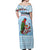 Melanesian Fiji Kula Bird Off Shoulder Maxi Dress with Tagimoucia Masi Tapa Pattern