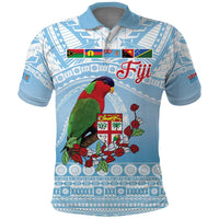 Melanesian Fiji Kula Bird Polo Shirt with Tagimoucia Masi Tapa Pattern