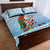 Melanesian Fiji Kula Bird Quilt Bed Set with Tagimoucia Masi Tapa Pattern