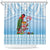 Melanesian Fiji Kula Bird Shower Curtain with Tagimoucia Masi Tapa Pattern