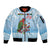 Melanesian Fiji Kula Bird Sleeve Zip Bomber Jacket with Tagimoucia Masi Tapa Pattern