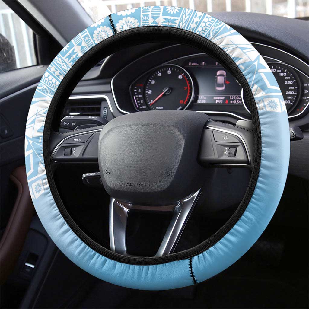 Melanesian Fiji Kula Bird Steering Wheel Cover with Tagimoucia Masi Tapa Pattern
