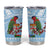 Melanesian Fiji Tumbler Cup Kula Bird with Tagimoucia Masi Tapa Pattern