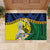 Melanesian New Caledonia Rubber Doormat Plumeria Kagu Bird and Nautilus Shell