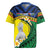 Melanesian New Caledonia Rugby Jersey Plumeria Kagu Bird and Nautilus Shell