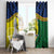 Melanesian New Caledonia Window Curtain Plumeria Kagu Bird and Nautilus Shell