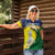 Melanesian New Caledonia Women Polo Shirt Plumeria Kagu Bird and Nautilus Shell