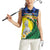 Melanesian New Caledonia Women Sleeveless Polo Shirt Plumeria Kagu Bird and Nautilus Shell