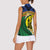 Melanesian New Caledonia Women Sleeveless Polo Shirt Plumeria Kagu Bird and Nautilus Shell