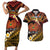 Melanesian Papua New Guinea Couples Matching Short Sleeve Bodycon Dress and Hawaiian Shirt Plumeria Bird of Paradise Tribal