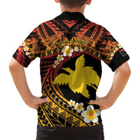 Melanesian Papua New Guinea Family Matching Long Sleeve Bodycon Dress and Hawaiian Shirt Plumeria Bird of Paradise Tribal