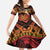 Melanesian Papua New Guinea Family Matching Off Shoulder Maxi Dress and Hawaiian Shirt Plumeria Bird of Paradise Tribal