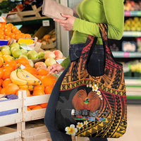Melanesian Papua New Guinea Grocery Bag Plumeria Bird of Paradise Tribal