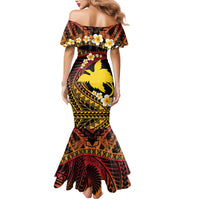 Melanesian Papua New Guinea Mermaid Dress Plumeria Bird of Paradise Tribal