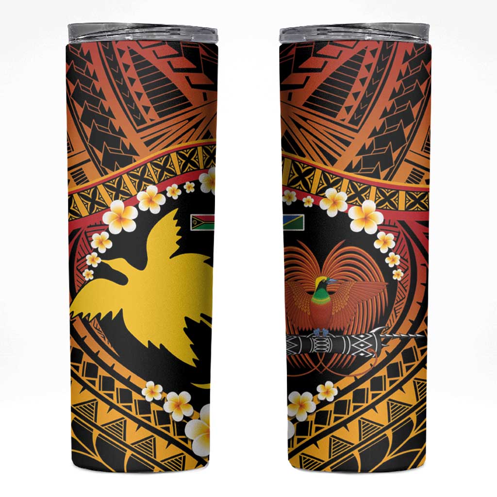 Melanesian Papua New Guinea Skinny Tumbler Plumeria Bird of Paradise Tribal