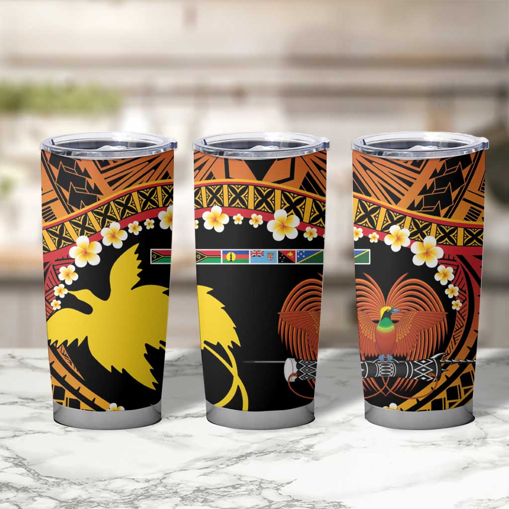 Melanesian Papua New Guinea Tumbler Cup Plumeria Bird of Paradise Tribal