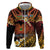 Melanesian Papua New Guinea Zip Hoodie Plumeria Bird of Paradise Tribal