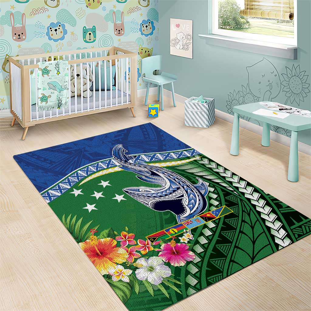 Melanesian Solomon Islands Area Rug Tropical Shark Tattoo