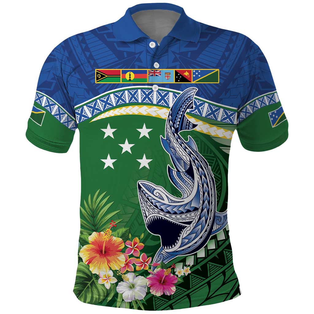 Melanesian Solomon Islands Polo Shirt Tropical Shark Tattoo