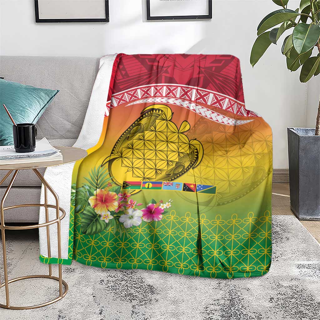 Melanesian Ni-Vanuatu Blanket Sea Turtle with Sand Drawing Pattern LT9 - Polynesian Pride